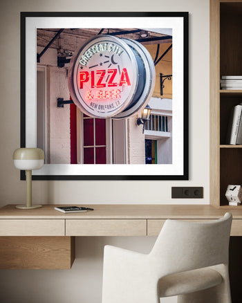 Crescent City Pizza Sign – New Orleans Street Photography Print