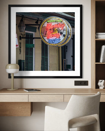 Honky Tonk Bourbon Street Neon Sign Wall Art | New Orleans Country Music Bar Photography Print