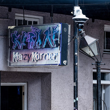 Krazy Korner Neon Sign Wall Art | New Orleans Bourbon Street Jazz Bar Photography Print