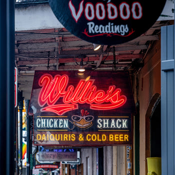 Willie’s Chicken Shack Neon Sign Wall Art | New Orleans Bourbon Street Photography Print