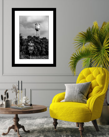 Lincoln Mill Water Tower – Black & White Huntsville Photography, Neely Ave & Cottage St Art Print