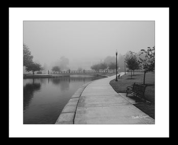 Big Spring Park Bridge – Downtown Huntsville Photography | Foggy Morning