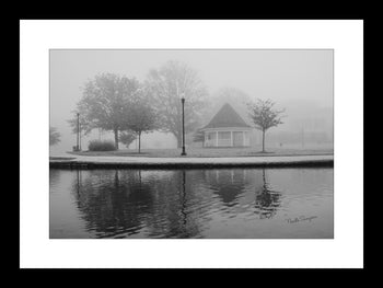 Sophisticated Calm: Foggy Morning at Big Spring Park | Gazebo| Morning Fog