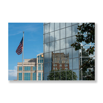 PNC Bank Reflection – Downtown Huntsville Photography Print | Russel Erskine Hotel & TVA Building Canvas Art