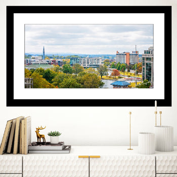 Vibrant Huntsville Skyline Wall Decor | Downtown Panoramic Photo in Fall