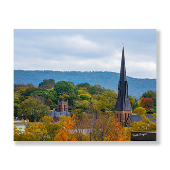 Gothic Revival Spire of Huntsville's Church of the Nativity in Autumn | Huntsville Historical Churches