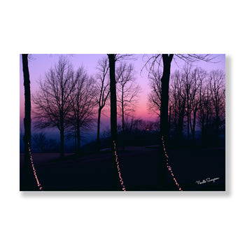 The Ledges Sunset: Ethereal Purple and Pink Sky Silhouette | Night Photography